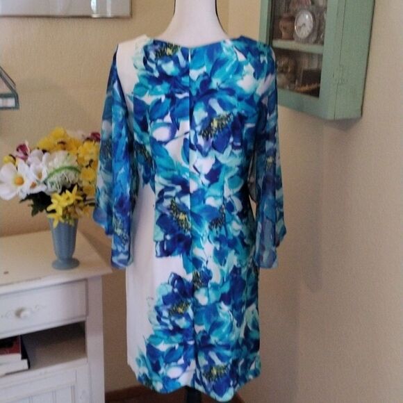 NWT Studio One Blue Floral Dress - Picture 9 of 15